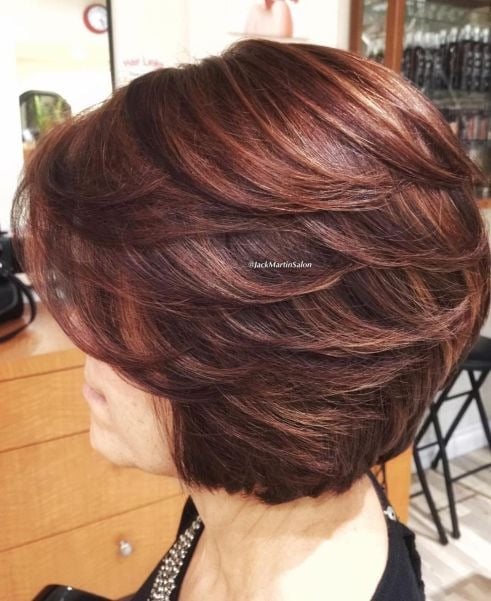Short Auburn Bob with Layers