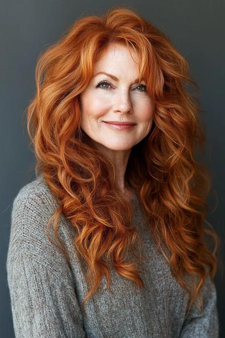 Romantic Curls with Copper Highlights
