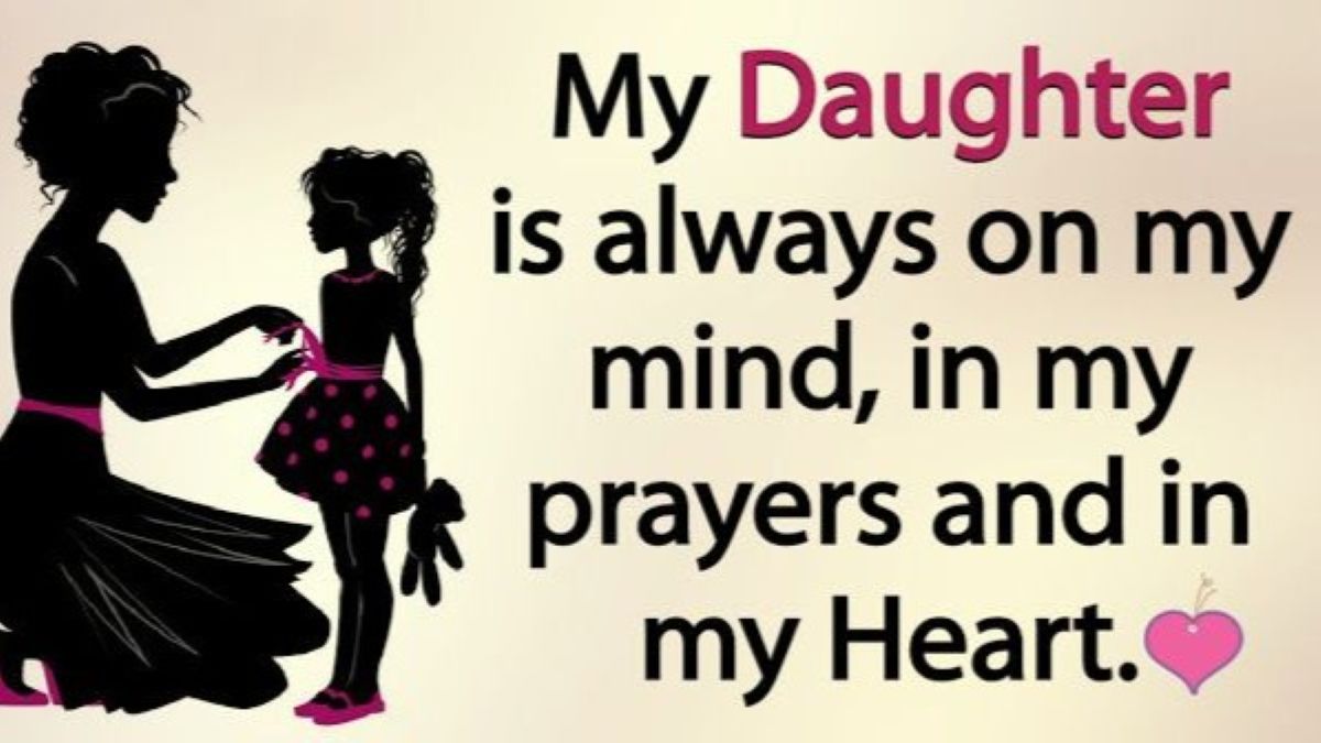 A silhouette of a mother and daughter with heartfelt text expressing love and devotion, emphasizing the daughter's importance in her life.