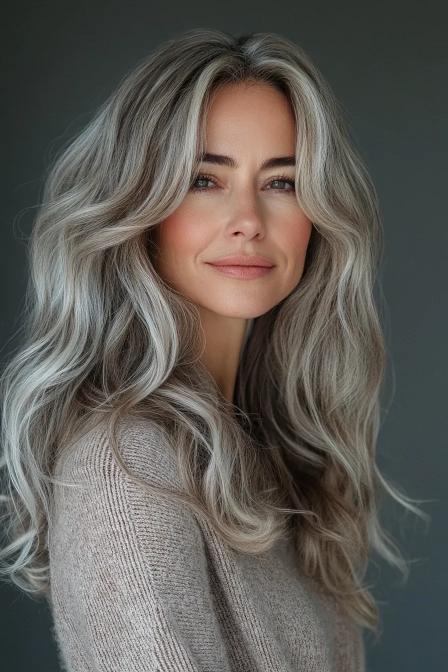 Soft Curls with Frosted Highlights