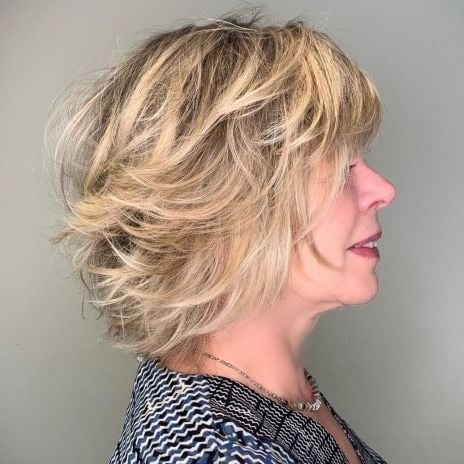 Shorter Feathered Blonde Hairstyle