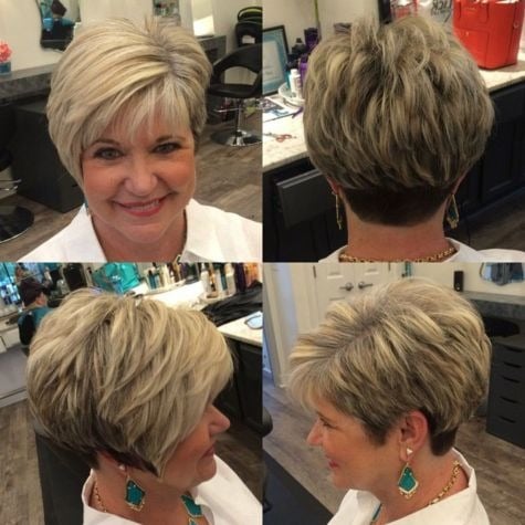 Hairstyle with Feathery Layers and Nape Undercut