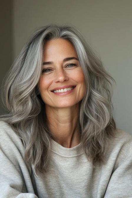 Face-Framing Layers in Natural Gray