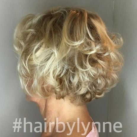 Soft Curly Blonde Bob