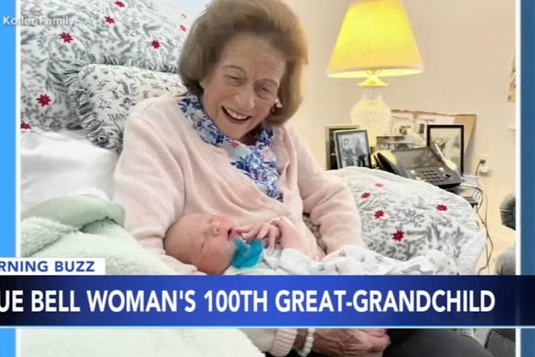 99-year-old woman thrilled to welcome her 100th great-grandchild