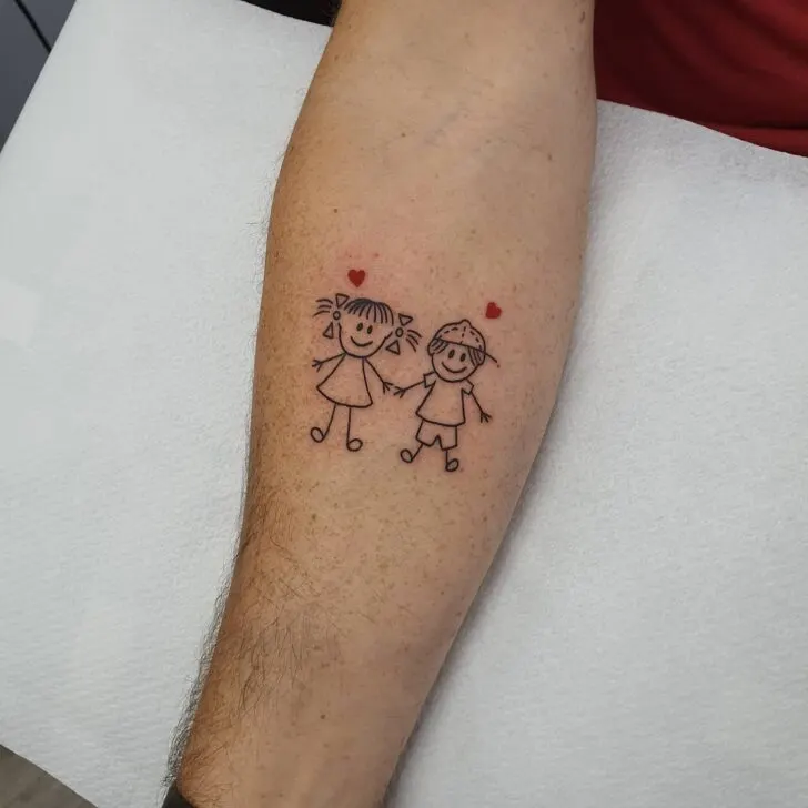 Small Minimalist Grandchildren Tattoo Ideas