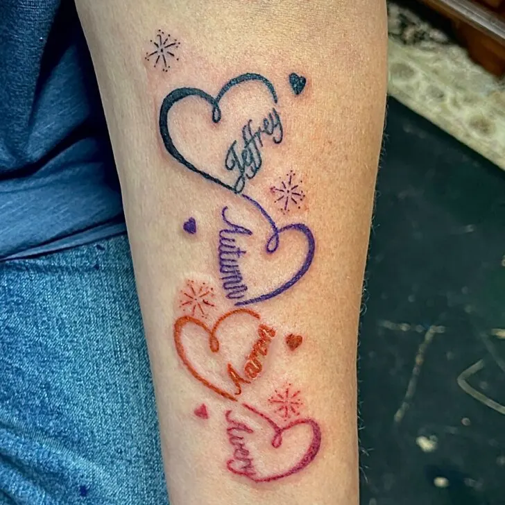 Hearts Grandchildren Tattoo Ideas