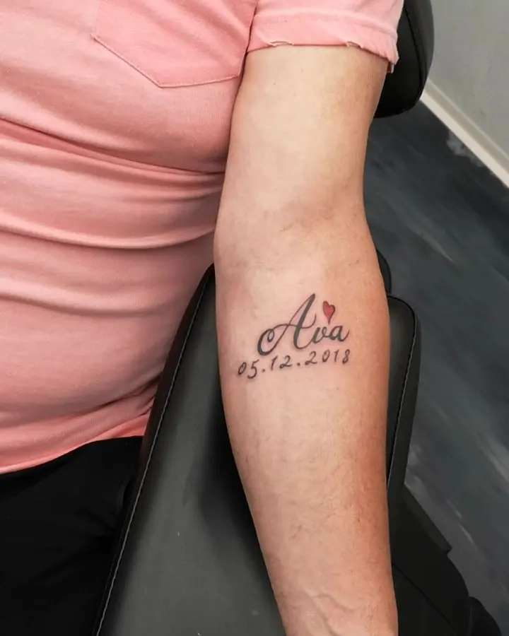 Small Minimalist Grandchildren Tattoo Ideas
