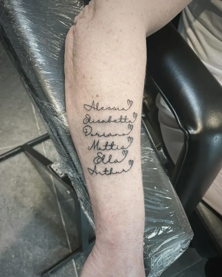 Small Minimalist Grandchildren Tattoo Ideas