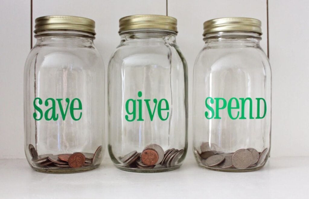 Save, Spend, Share Jars