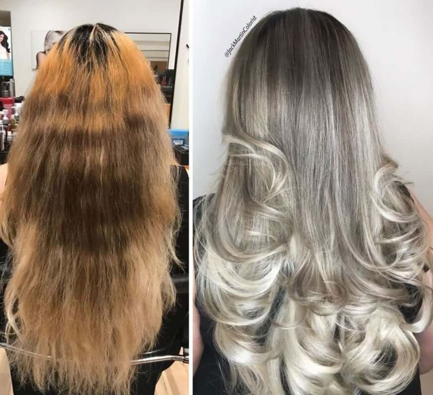 30 Gorgeous Women Who Are Embracing Gray Hair (Before and After Transformation) 4 Older woman's gray hair transformation before and after.